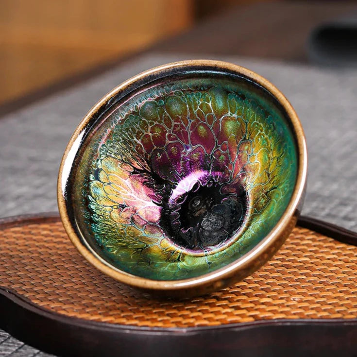 Jianzhan "Iridescent Flame" Hand-Made Stoneware Cup by Lin Jian Feng
