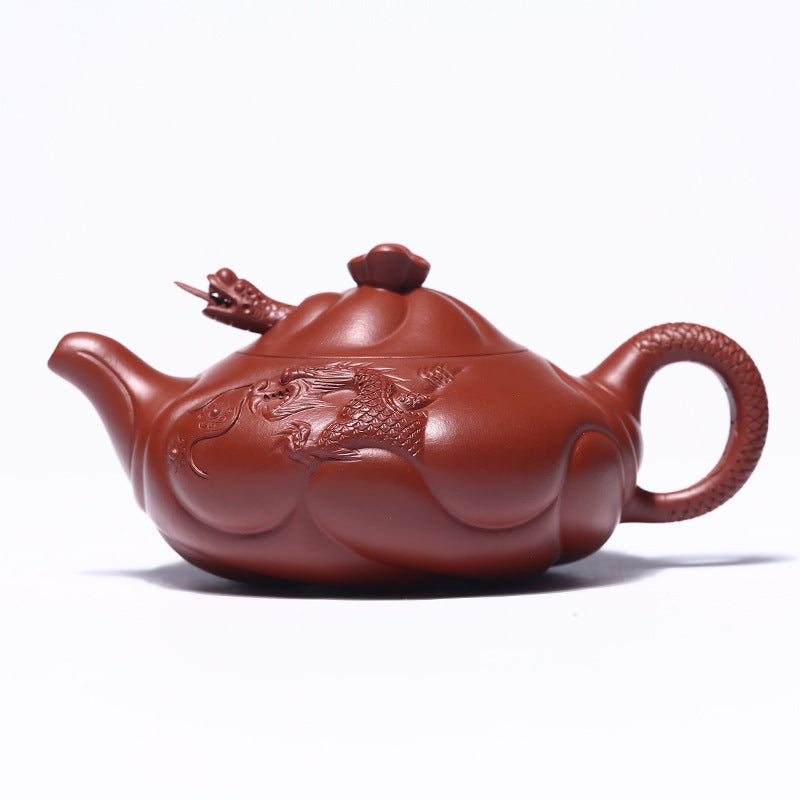 Purely handmade fish dragon teapot