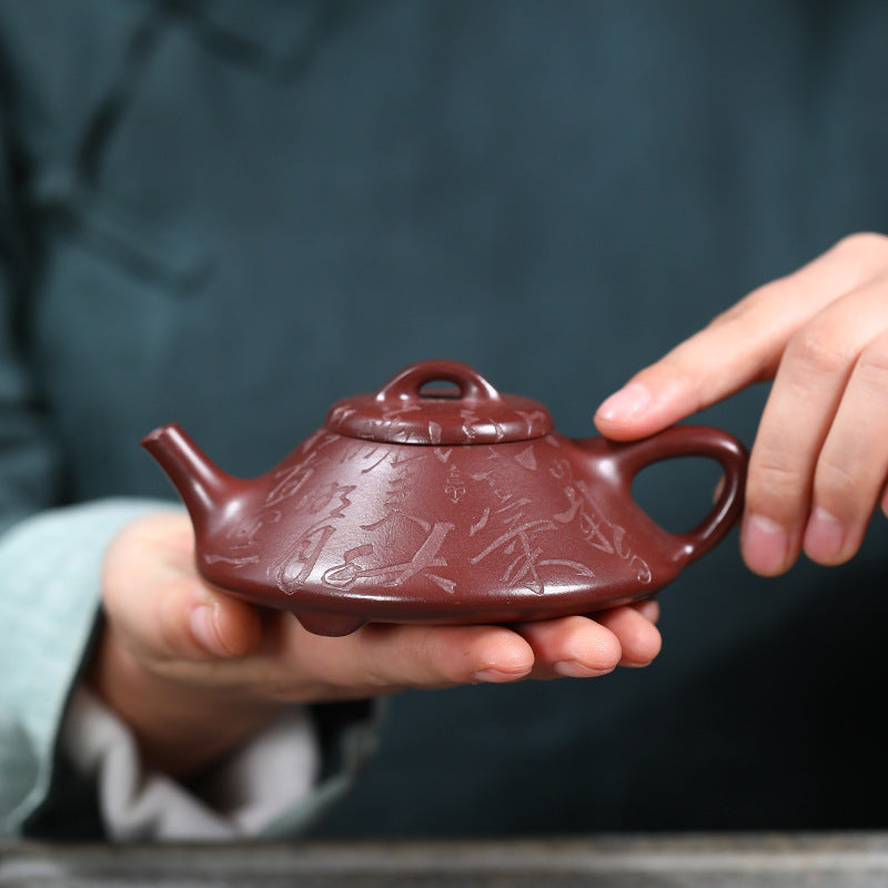 Handmade purple clay Hepiao teapot