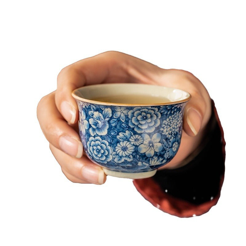 Blue and white Ru kiln Kungfu tea set