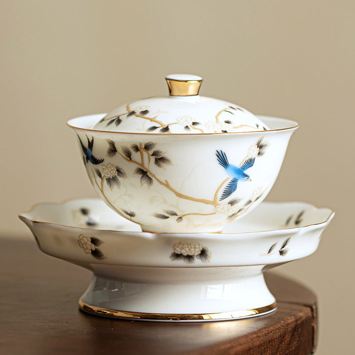 Yellow Bird Ceramic Gongfu Tea Set