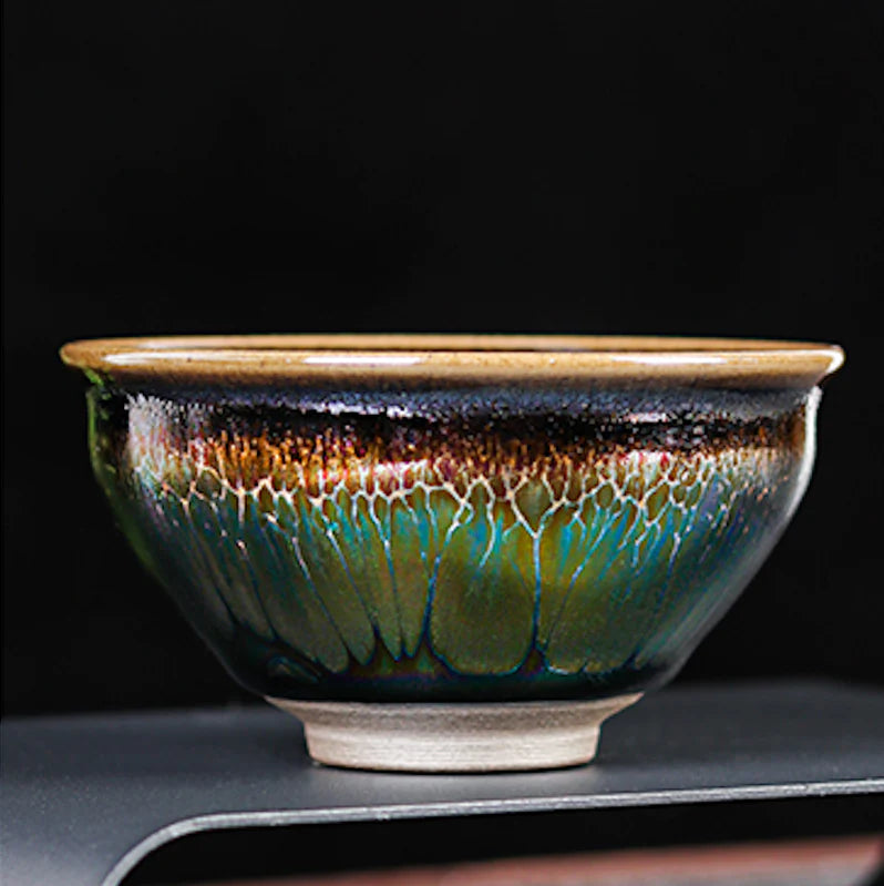 Jianzhan "Iridescent Flame" Hand-Made Stoneware Cup by Lin Jian Feng