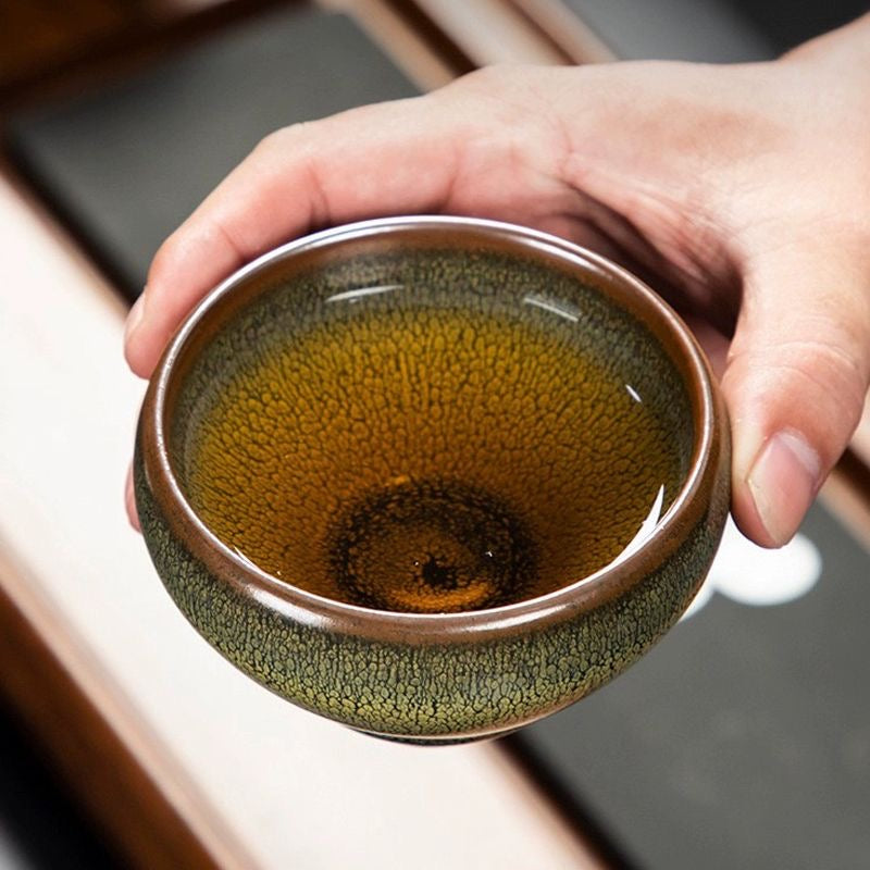 Zhang Guoping's Green Partridge Jianzhan handmade teacup