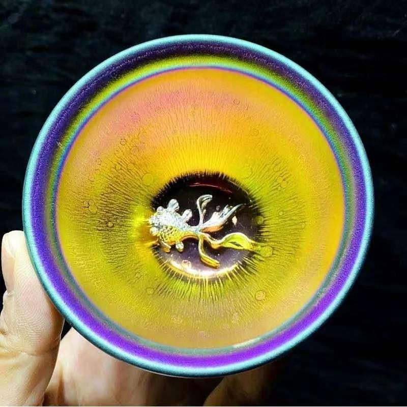 Purple Gold Starry Sky Teacup