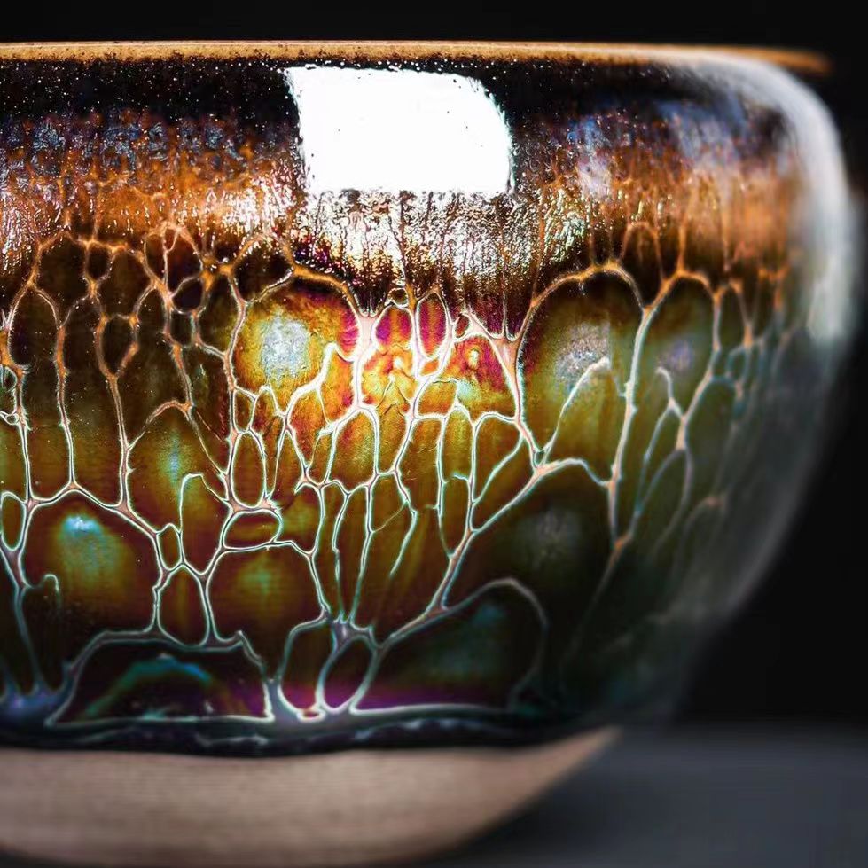 Jianzhan "Iridescent Flame" Hand-Made Stoneware Cup by Lin Jian Feng