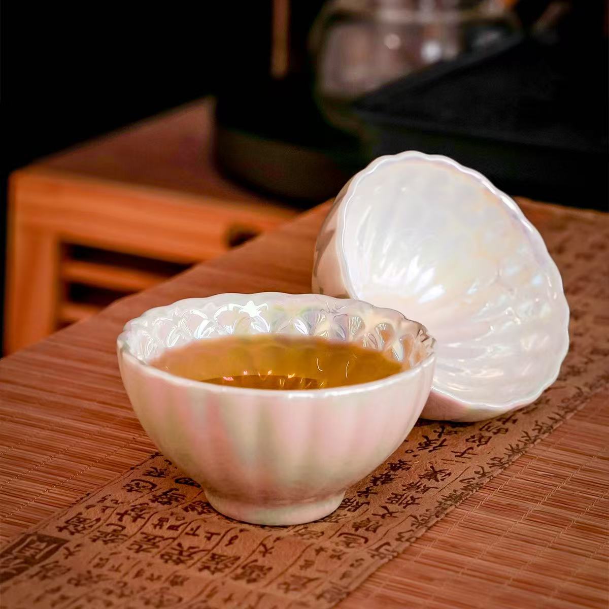 Trendy white jade beauty tea cup